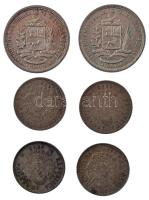 Venezuela 1960. 1B Ag (2x) + Argentína 1882-1883. 10c Ag 4x) T:1-,2
 Venezuela 1960. 1 Bolivar Ag (...