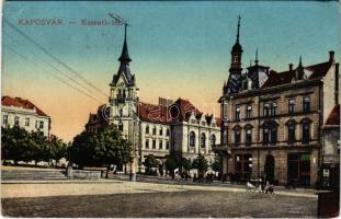 Kaposvár, Kossuth tér. Vasúti levelezőlapárusítás 181. 1917. (Rb)