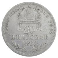 1868KB 20kr Ag "Magyar Királyi Váltó Pénz" T:2-,3 Adamo M11.1