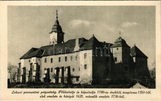 Lelesz, Leles (Újhely, Slovenské Nové Mesto); Premontrei prépostság földszintje és kápolnája az 1180-as évekből, temploma 1350-ből, első emelete és bástyái 1635, második emelete 1736-ból / abbey (EK)