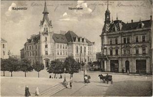 1916 Kaposvár, Városháza. Szabó Lipót kiadása + &quot;K.u.K. Militärzensur Zensuriert No. 4. VARAZDIN&quot; (EK)