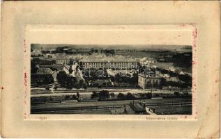 1913 Győr, Nádorváros látképe, vasútállomás. Hermann Izidor kiadása (EB)