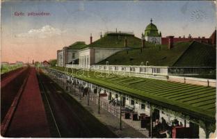1914 Győr, Pályaudvar, vasútállomás (fa)