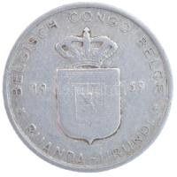 Belga-Kongó 1959. 1Fr Al T:2-
Belgian Congo 1959. 1 Franc Al C:VF 
Krause KM#4