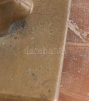 Olvashatatlan szovjet szignóval jelzett: Futballista. Bronz, kőtalapzaton. m: 24,5 cm