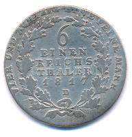 Német Államok / Poroszország 1817D 1/6 Tallér Ag "III. Frigyes Vilmos" Düsseldorf (5,05g) ...