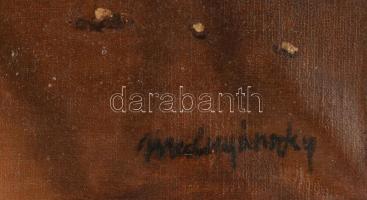 Mednyánszky jelzéssel: Téli táj. Olaj, vászon. Dekoratív, kissé sérült fa keretben. 50x60 cm