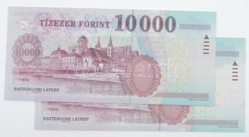 2012. 10.000Ft (2x) sorszámkövetők "AA 9772649 - AA 9772650" T:I