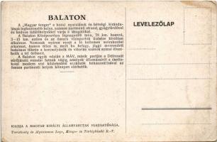 Balaton, Turisztikai reklámlap, fürdőzők. Magyar Királyi Államvasutak Igazgatósága s: Wágner Géza (E...
