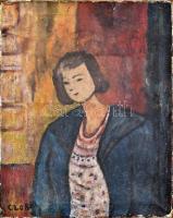 Czóbel jelzéssel: Női portré. Olaj, vászon, sérült, 50×40 cm