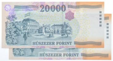 2009. 20.000Ft (2x) sorszámkövetők "GA 7388109 - GA 7388110" T:I Adamo F59F