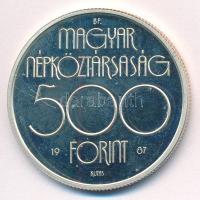 1987. 500Ft Ag "Nyári Olimpia - Szöul 1988" T:1- (PP) ujjlenyomat, karc 
Adamo EM99