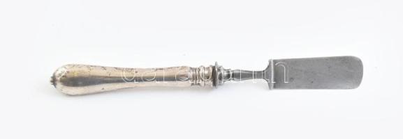 Ezüst (Ag) nyelű spatula, jelzett, h: 20 cm