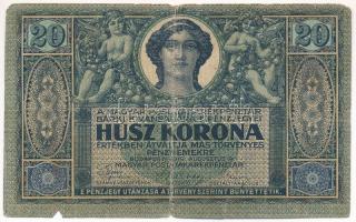 1919. augusztus 9. 20K "R 2030 195683" T:III-,IV Adamo K20