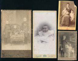 cca 1900 7 db keményhátú fotó erdélyi műtermekből (Nagyvárad, Beszterce, Temesvár), egyiken kitömött...