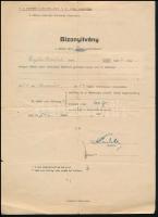 1900 Orosháza, 150 K fizetés felvételéről kiállított nyugta, aláírásokkal, okmánybélyegekkel. Hátold...