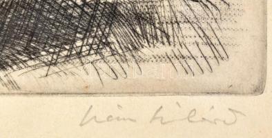 Iván Szilárd (1912-1988): Szénagyűjtő. Rézkarc, papír, jelzett, számozott (21/100), lapszéli apró fo...