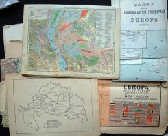 cca 1920-1950 5 db térkép + 1 iskolai atlasz