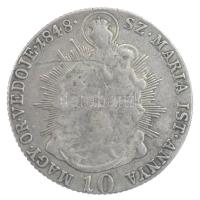 1848KB 10kr Ag "V. Ferdinánd" Körmöcbánya (3,24g/21mm) T:3 körbevágva / Hungary 1848KB 10 Kreuzer Ag "Ferdinand V" Kremnica (3,24g/21mm) C:F cropped Adamo B4