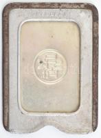Beszkárt (BSzKRt.) bérlet- / igazolványtartó tok, fém, kis rozsdafoltokkal, 10,5x7,5 cm