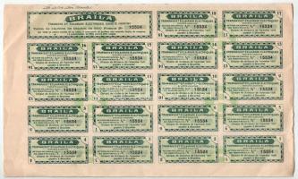 Belgium 1929. "Braila Tramways et Eclairage Electriques" részvénye 500Fr-ról, szelvényekke...