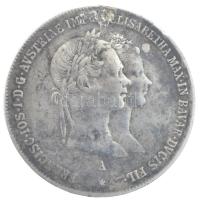 Ausztria 1854A 1G Ag "Ferenc József és Erzsébet házasságkötése" Bécs T:3 patina, fülnyom 
...