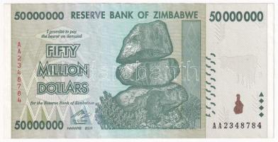 Zimbabwe 2008. 50.000.000D T:III  Zimbabwe 2008. 50.000.000 Dollars C:F Krause P#90