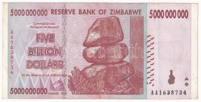 Zimbabwe 2008. 5.000.000.000D T:III Zimbabwe 2008. 5.000.000.000 Dollars C:F  Krause 84.