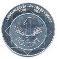 DN "A magyar nemzet pénzérméi - A rendszerváltás téves verete 1989-1990" Ag emlékérem, tanúsítvánnyal (10,37g/0.999/35mm) T:1 (PP) ujjlenyomat, fo.