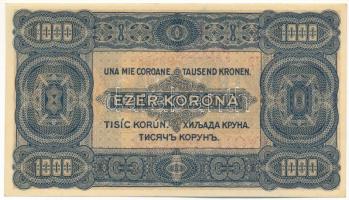 1923. 1000K "B 72 988989", "8 FILLÉR - NYOLC FILLÉR" felülbélyegzéssel, nyomdahe...