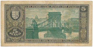 1926. 5P "A 069 038205" T:III,III-
Hungary 1926. 5 Pengő "A 069 038205" C:F,VG
...