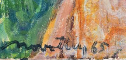 Novotny Emil Róbert (1898-1975): Gellért-tér (Budapest, Dunapart) 1965. Olaj, vászon, jelzett és dat...