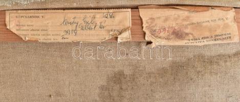 Novotny Emil Róbert (1898-1975): Gellért-tér (Budapest, Dunapart) 1965. Olaj, vászon, jelzett és dat...