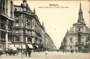 1914 Budapest V. Kossuth Lajos utca, Kőszegi, Stein és Mérő társa üzlete, templom