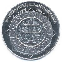 DN A magyar nemzet pénzérméi - Moneta Nova, II. Lajos denárja 1516-1526 Ag emlékérem, tanúsítvánnyal (10,37g/0.999/35mm) T:PP kis fo.