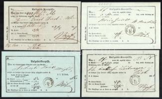1859-1860 4 db különböző Aufgabs-Recepisse, 3 db UNG:ALTENBURG bélyegzéssel