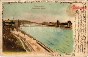 1908 Budapest, Eskü téri híd (Erzsébet királyné híd). litho (ázott sarok / wet corner)