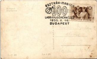 Budapest XIV. Népstadion, labdarúgó mérkőzés, foci. Képzőművészeti Alap kiadóvállalat + "Osztrá...