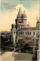 1913 Budapest I. Halászbástya, Szent István Bazilika a háttérben