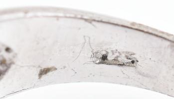 Ezüst(Ag) gyűrű kőékítéssel, jelzett, méret: 54, bruttó: 7,7 g