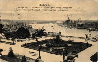1914 Budapest I. Kilátás a Királyi Várkertből (ragasztónyomok / gluemarks)