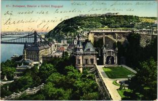 1916 Budapest I. Várkert és bazár, háttérben a Gellért-hegy és Citadella