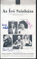 Kornis Mihály (1949-), Esterházy Péter (1950-2016), Petri György (1943-2000), Tandori Dezső (1938-2019), Nádas Péter (1942-) aláírása Az Író Színháza lapon