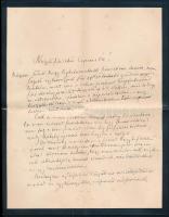 1896 Tisza Kálmán (1830-1902) miniszterelnök saját kézzel írt levele Szél Kálmán nagyszalontai esperesnek. A levélben egyházi tárgyú törvényjavaslat tárgyalásáról ír. Kettő beírt oldal, borítékkal. / Hand written letter by Hungarian prime minister Kálmán Tisza to Kálmán Szél, dean in Salonta