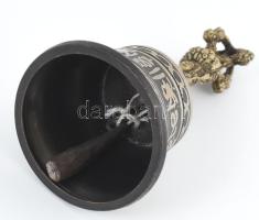 Tibeti Vadzsra csengő, fém, nyelvvel, hibátlan, m: 13,5 cm