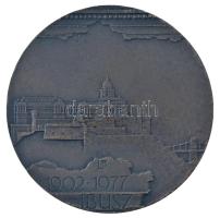 Lapis András (1942-) 1977. "75 éves az IBUSZ 1902-1977" kétoldalas ezüstözött bronz emléké...