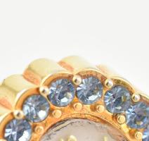 Seika mechanikus gyűrű óra kövekkel. Kézi felhúzós. Fém tokos d: 21x19 mm