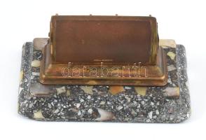 Asztali Öröknaptár 4 tárcsával, angol nyelvű,gyöngyház darabokkal kevert kőpor talpon,szép patinával...