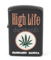 High Life cannabis mintás fém öngyújtó, töltésre szorul
