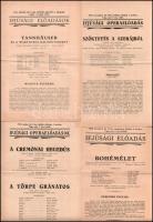 cca 1933-38 Ifjúsági opera- és zenei színházi előadások ismertető füzetei, 8 db, egy kettészakadt, 24x16 cm
